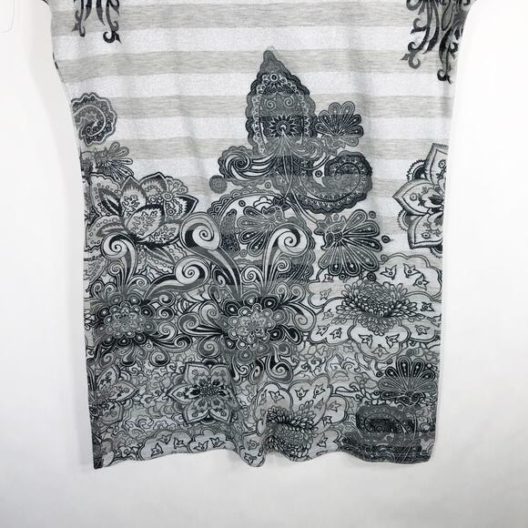 Cache Medium Dress Mini Shift Rhinestones Y2K Grunge Goth Silver Black 560 - Picture 5 of 7